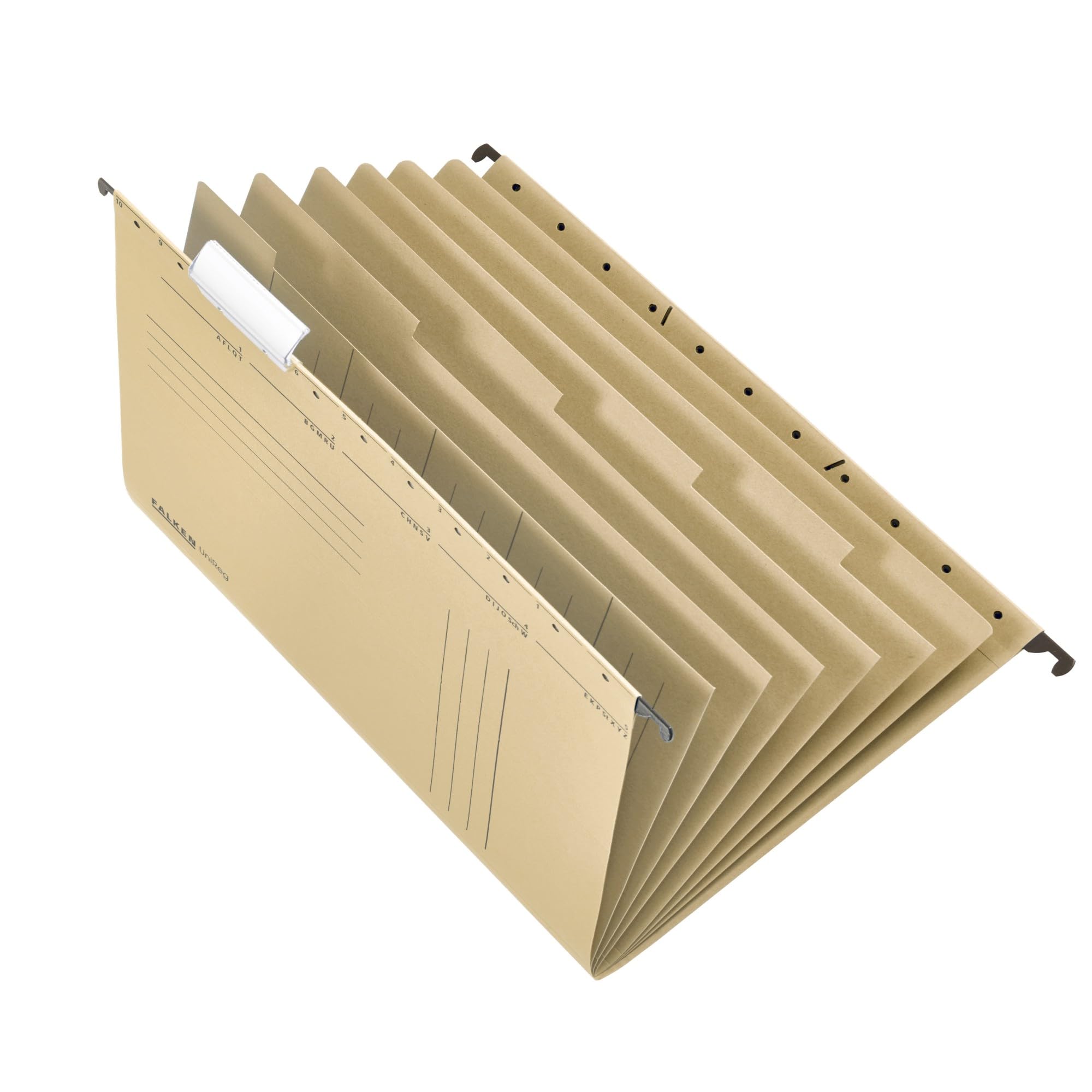 Original Falken 20er Pack Projektmappe und Personalmappe UniReg. Made in Germany. Aus Recycling-Karton für DIN A4 seitlich offen braun Blauer Engel Personalakte Personalhefter