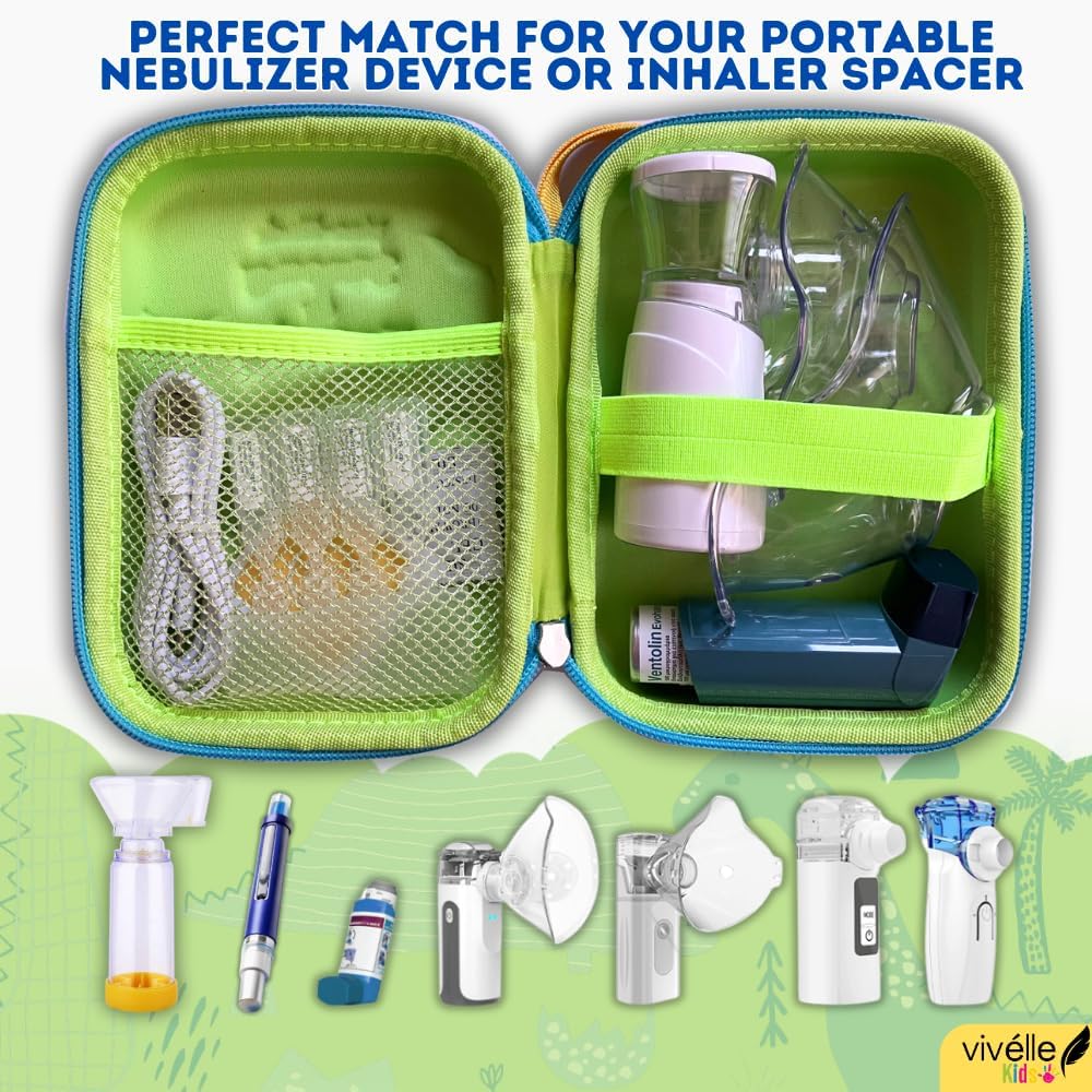 Vivélle Carrying Case for Portable Handheld Inhaler Nebulizer Machine for Adults and Kids, Asthma Inhaler Travel Case, Handheld Mesh Atomizer Machine Holder, Inhaler Spacer Bag. Case Only 3