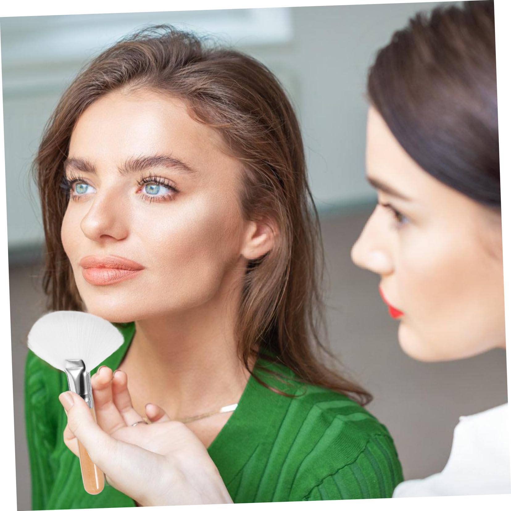 WOONEKY Professional Makeup Set 1 Powder and Setting Brush Large for Cheekbones Soft Nylon Hair No Shedding for Women