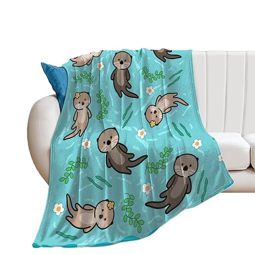 Prokelin Otter Throws Blanket Flannel Ultra-Soft Plush Lightweight Couch Sofa Bed 60