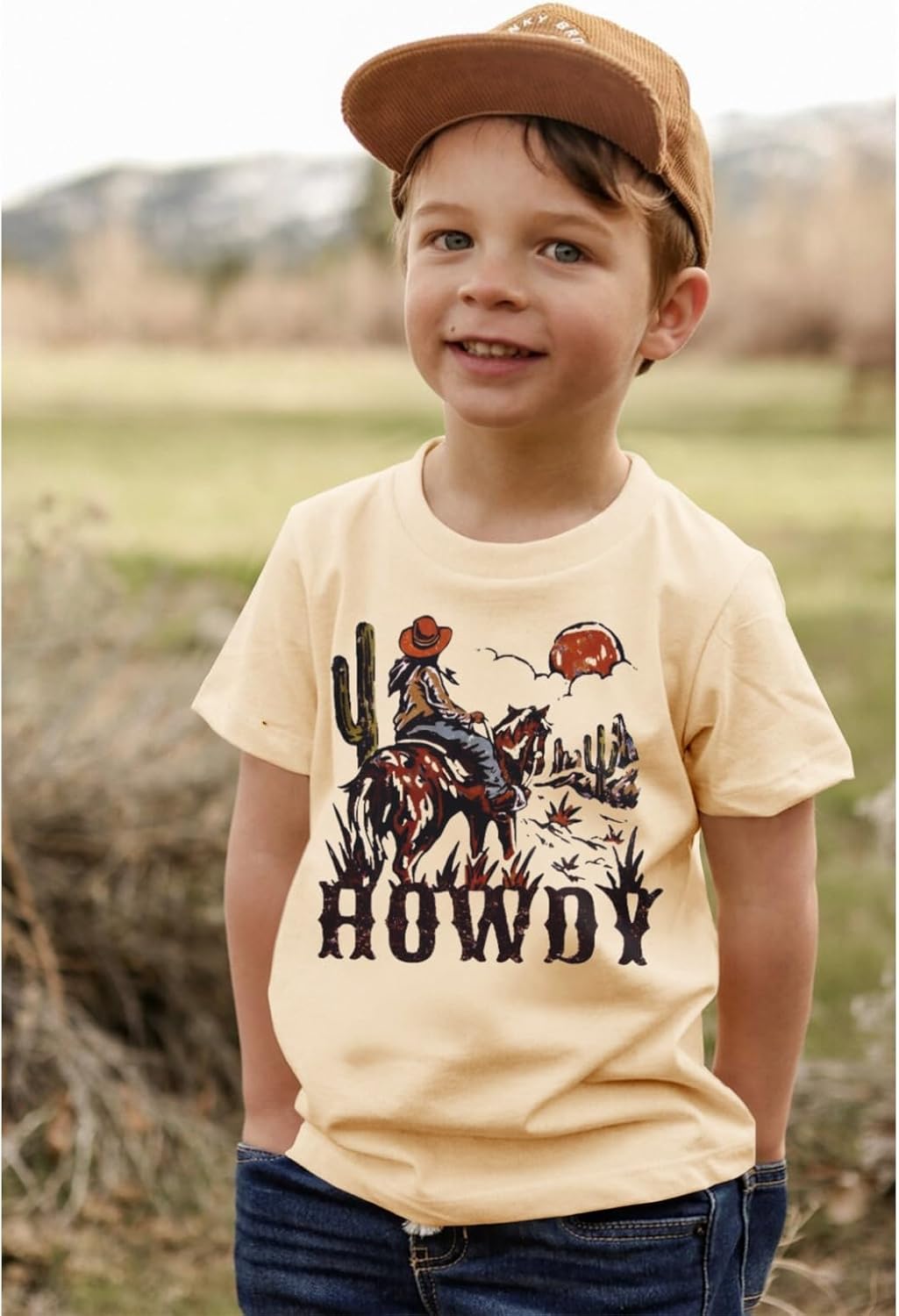 Ritatte Toddler Baby Boy Howdy Shirt Vintage Western Cowboy Graphic T-Shirt Country Short Sleeve Summer Cotton Tee Tops - Image 3