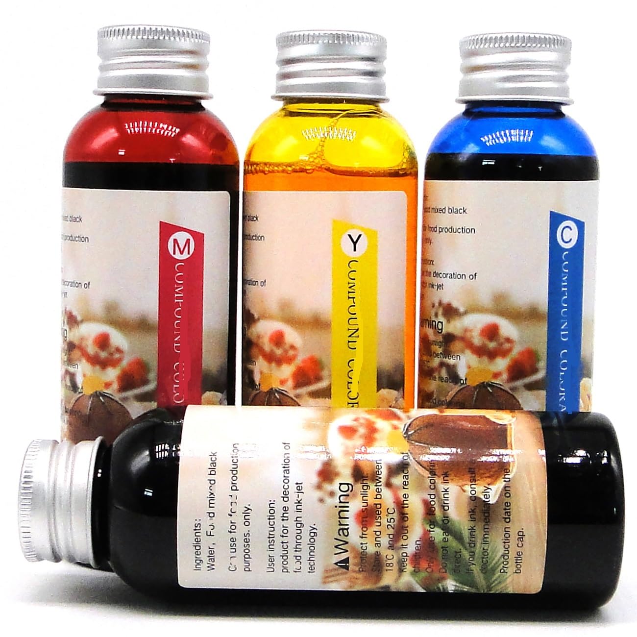 Printer Ink Refill Kit, 4 Colors, Compatible with PIXMA Series 250/251 225/226 270/271 280/281 1200 2200 1500 2500 PG210 CL211 PG245 CL246 PIXMA iP7