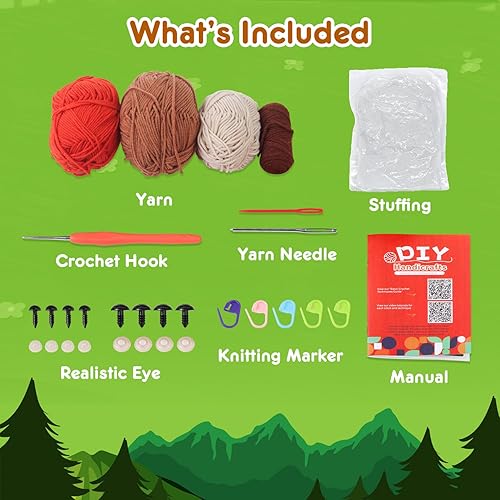 Miniatura 3 de Kit de 2 piezas de ganchillo de vaca de las tierras altas para principiantes, kit de inicio de ganchillo con tutoriales en video paso a paso, hilo y