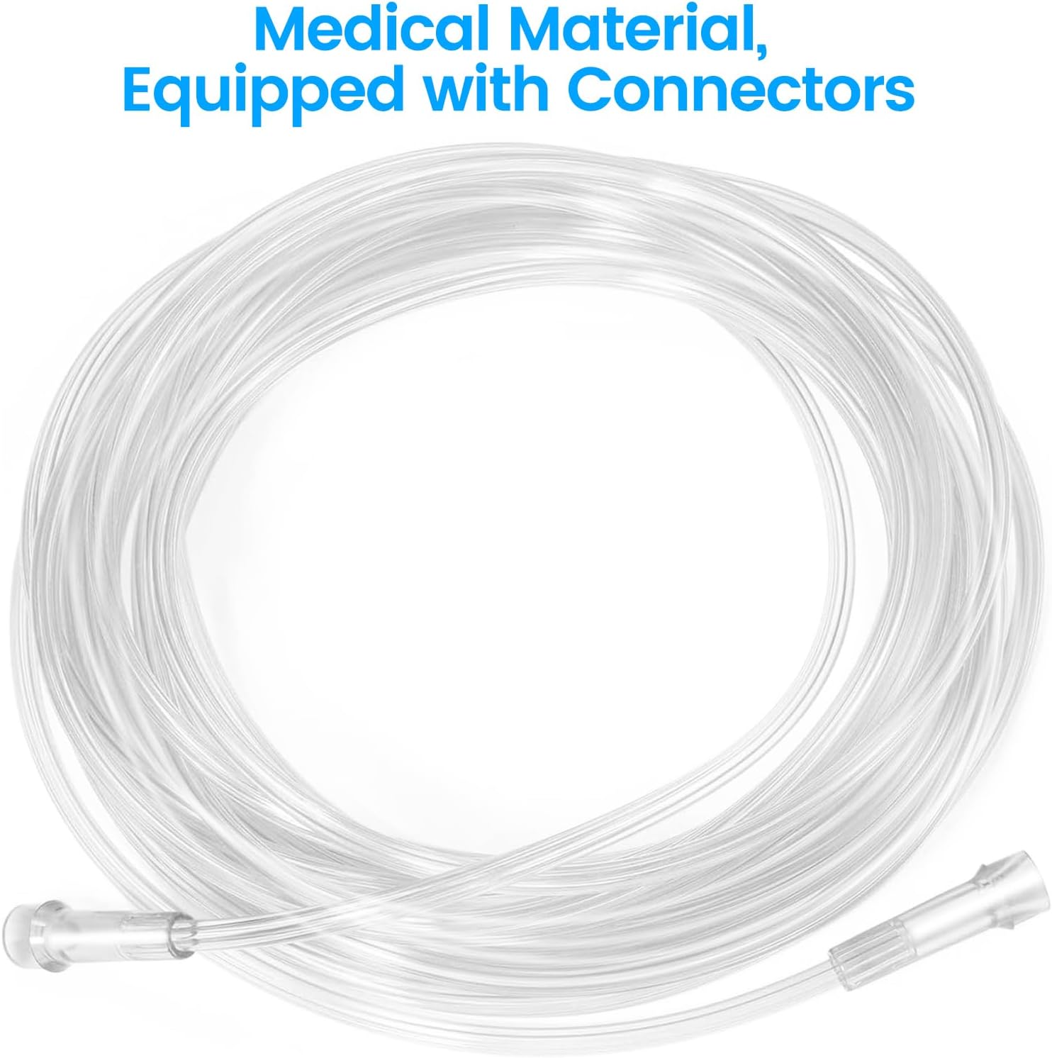 5 Foot High Flow Oxygen Tube Extension - Transparent, Crush Resistant, PVC, Pack of 3 Tubes
