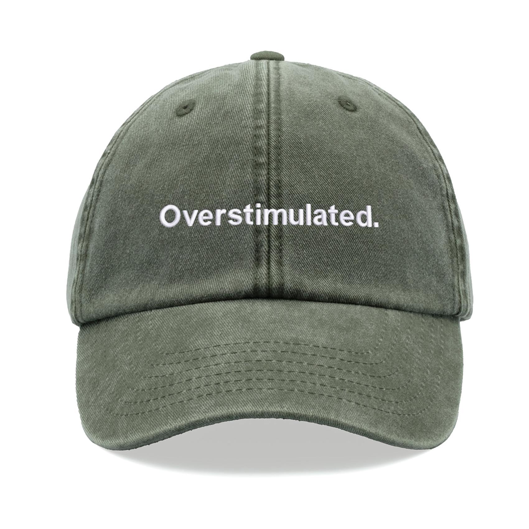 Cap Base Unisex Colour Overstimulated. Baseball Cap Vintage Washed Dad Hat Low Profile Adjustable Olive
