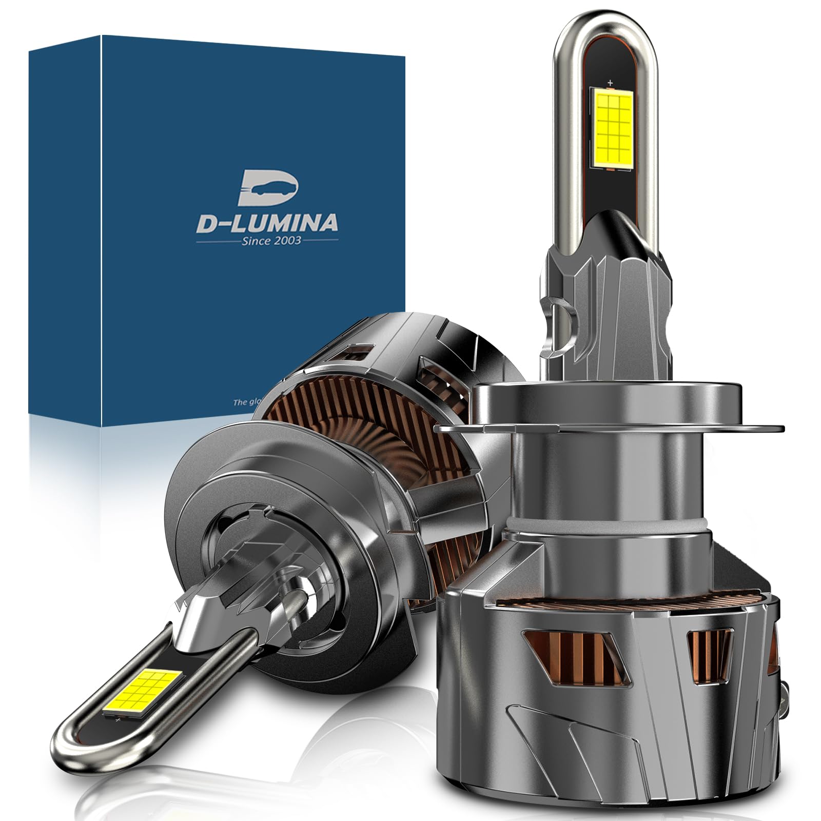 D-Lumina H7 LED Żarówka Canbus 170W 39000LM 6500K 600% Białe światło, Plug and Play Rozmiar 1:1, Zestaw Do Konwersji Do Reflektorów Halogenowych w Samochodzie, 2 sztuki