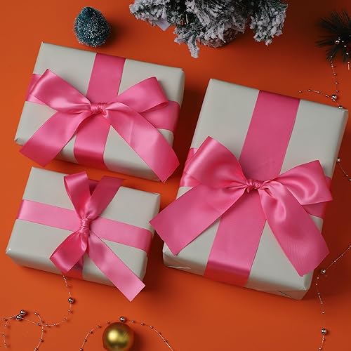 Miniatura 7 de Cinta de satén de doble cara de color sólido de 1 pulgada x 25 yardas, cintas perfectas para envolver regalos, invitaciones de boda, decoración de