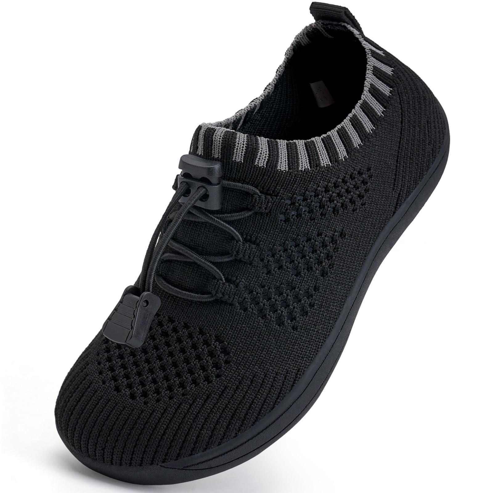 WateLves Toddler Wide Water Shoes Kids Barefoot Beach Swim Shoes Boys Girls Breathable Slip On Walking Sneakers (Black, 25)