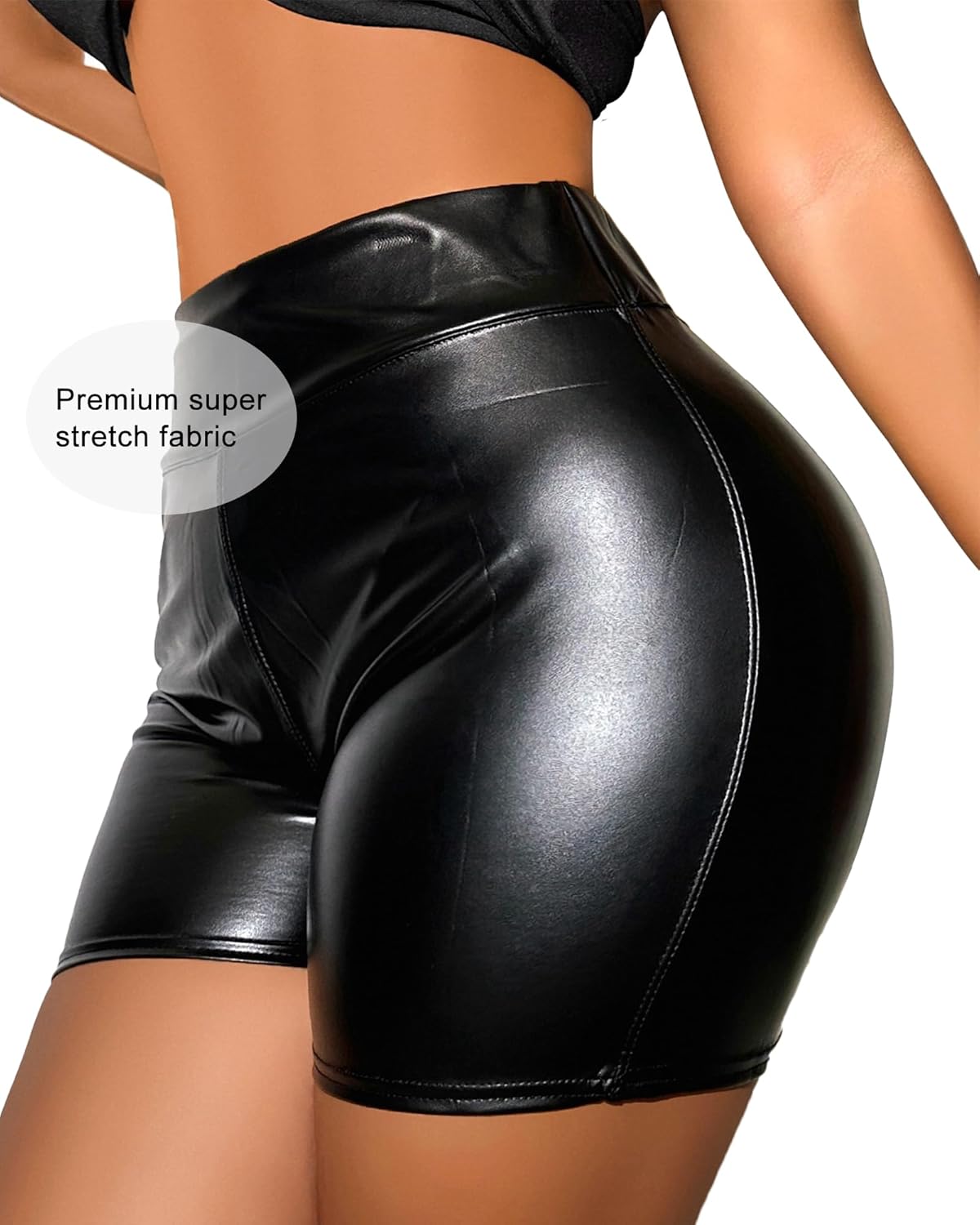 Women Faux Leather Shorts High Waist Short Hot Pants Slim Sexy Disco Punk Dance Club Party Cosplay Rave Bottoms for Women - Image 2