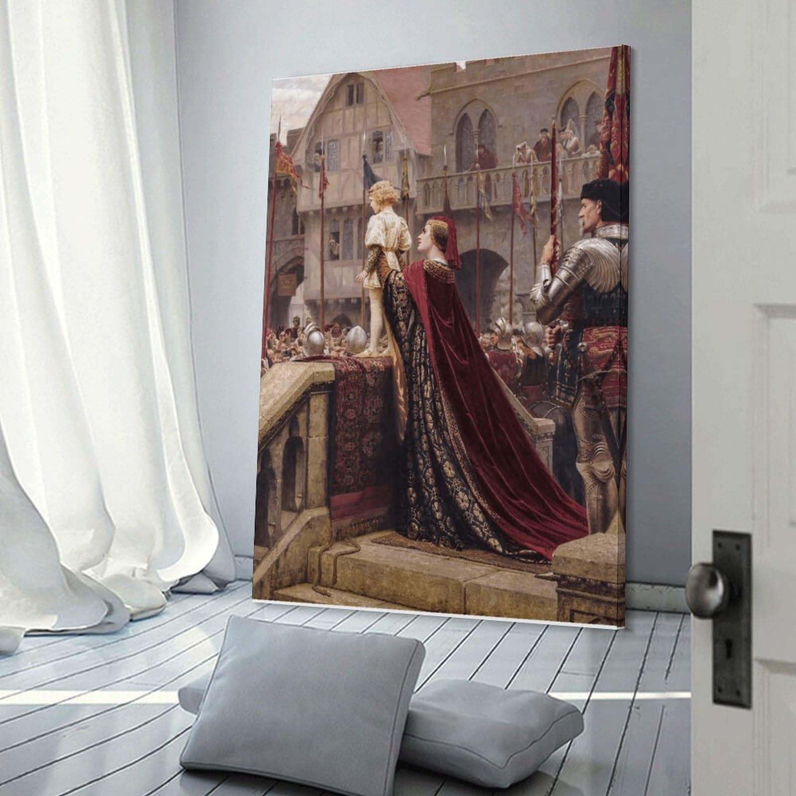 Junmoney Frame-Style-15 Medieval Castle Scene Wall Decor Canvas Print, 12X18inch(30X45cm), For Flats, Guest Rooms Or Compact Rooms, A Simple Refresh For Blank Walls