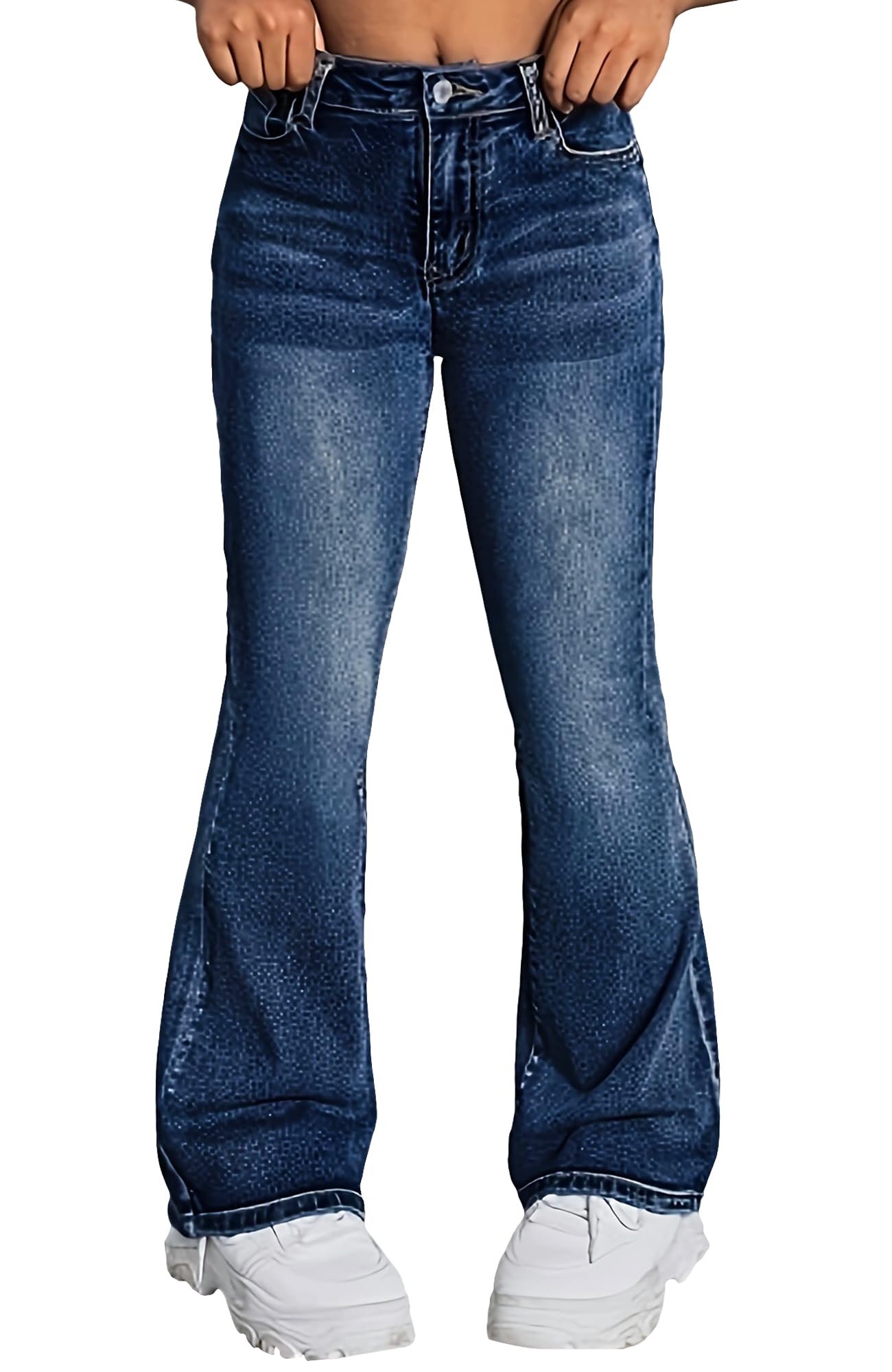 SEAUR Pantaloni in denim svasato per ragazze Pantaloni lunghi in denim per bambini, comodi jeans casual per ragazze con fondo a campana 7-14 anni
