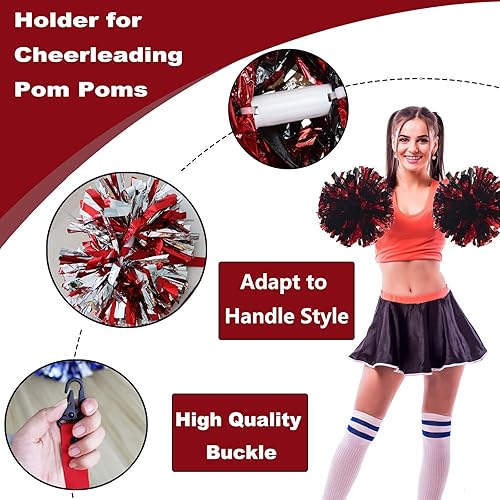 Miniatura 3 de TEYOUYI Soporte de pompón hecho a medida para accesorios de animadora para pompones de animadora sin pompones incluidos, rojo