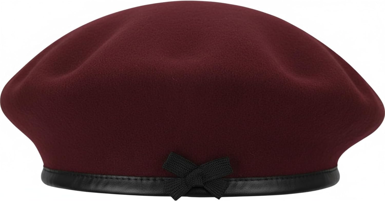Sivi Traditional Army Style Cap with Metal Eagle Badge – Che Guevara Inspired, Woolen French Beret Hat for Men and Women
