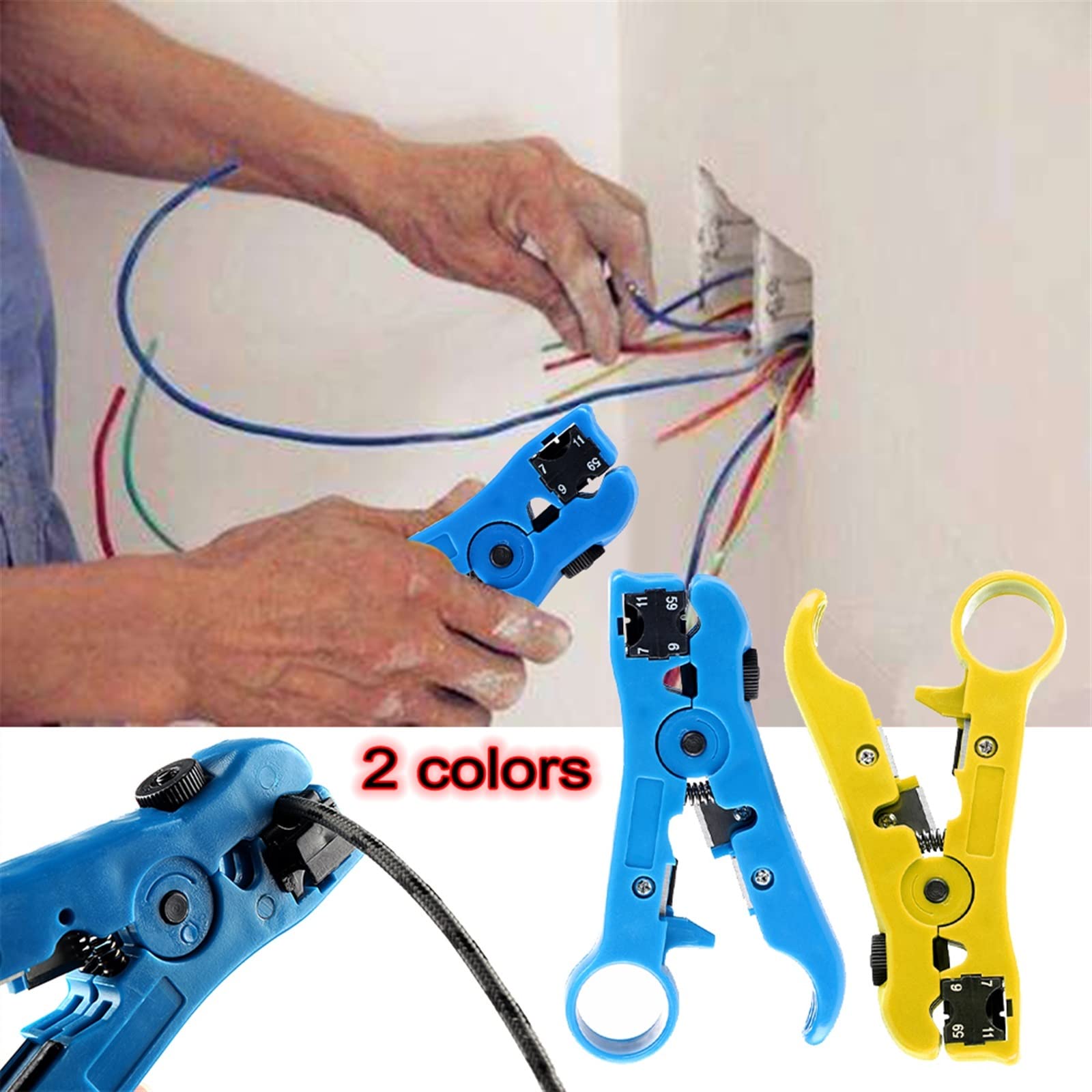 Alicates, alicates de crimpado, cortadores de cables y alambres, alicates pelacables multifuncionales, herramientas, alicates de corte de cables coaxiales, pelacables para UTP/STP RG59 RG6 RG7 RG11