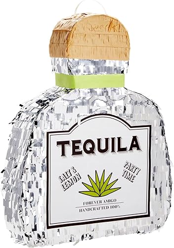 Sparkle and Bash Piñata de tequila para decoración de despedida de soltero, centro de mesa, accesorio de fotos (tamaño pequeño, 16.5 x 13 x 3