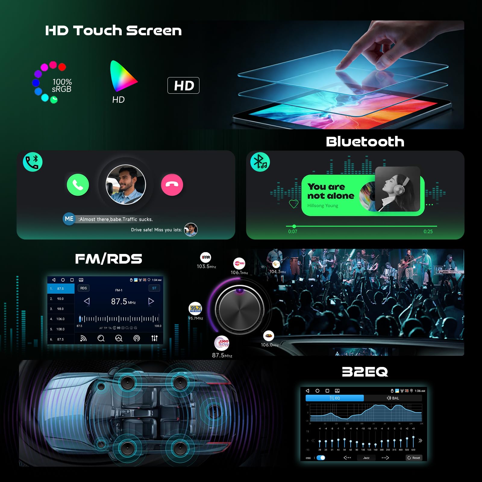 [2G + 64G] Inefala Android 15 radio samochodowe do Nissan Qashqai 2006-2016 z bezprzewodowym Carplay Android Auto, 9-calowy ekran dotykowy radio z radiem samochodowym 2DIN BT5.0, nawigacja GPS, WiFi