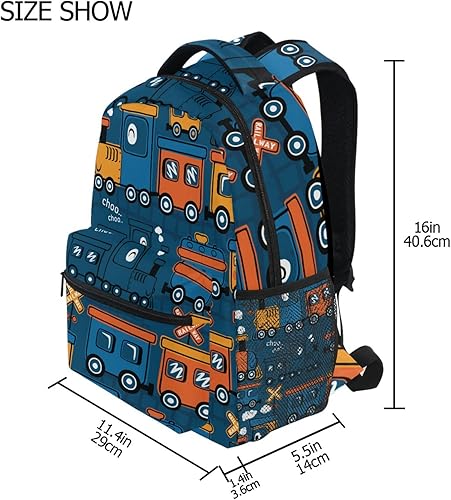 Miniatura 8 de Monster Truck Car - Mochila escolar para niños, niñas, mochila escolar para escuela primaria, mochila de viaje, Steam Train, Mochilas Daypack