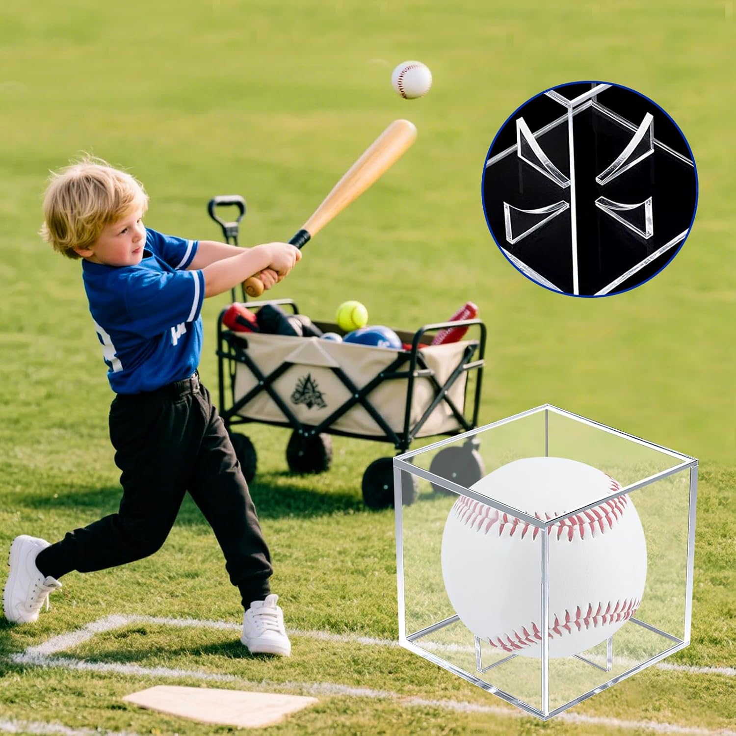 3 Pack Baseball Case Display, UV Protected Acrylic Baseball Holder Display Case for Official Size Ball, Clear Acrylic Memorabilia Autograph Square Cube - Image 7