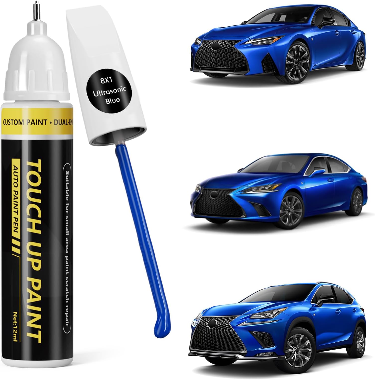 (Ultrasonic Blue (8X1) Car Touch Up Paint for Lexus,Car Paint Scratch Repair Kit,2 in 1 Premium Scratch Remover Pen with Exact Color-Matched