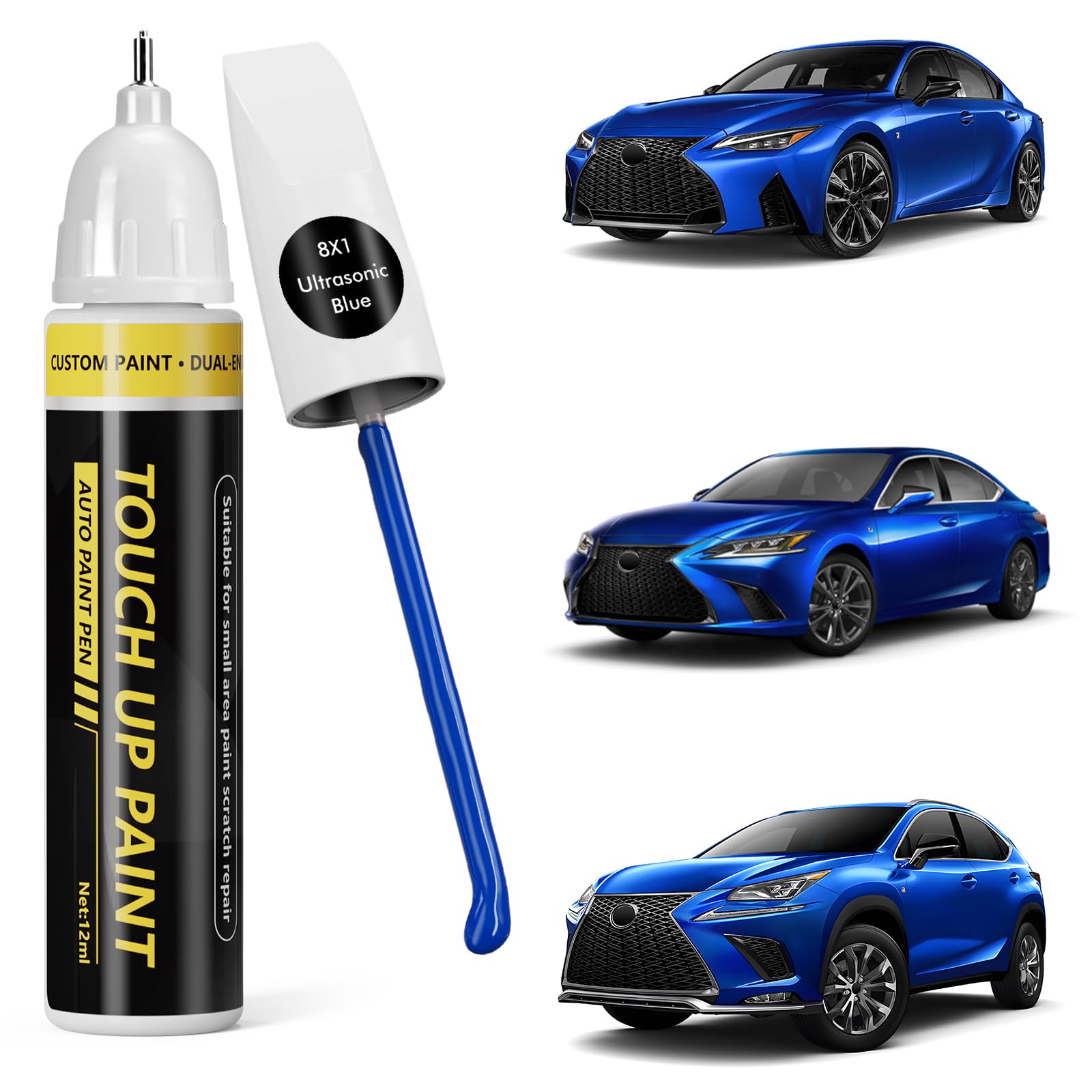 (Ultrasonic Blue (8X1) Car Touch Up Paint for Lexus,Car Paint Scratch Repair Kit,2 in 1 Premium Scratch Remover Pen with Exact Color-Matched