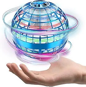 Zookao Brinquedos de bola voadora, mini drone controlado à mão, giratório voador com luzes LED giratórias de 360° para crianças e adultos, brinquedos voadores presentes para meninos e meninas de 6 a