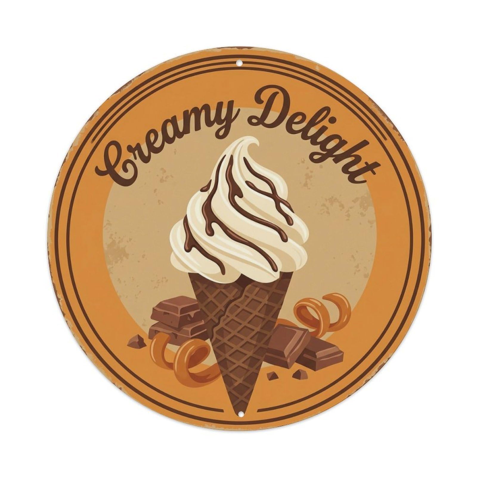 Creamy Delight Kitchen Wall Metal Tin Sign