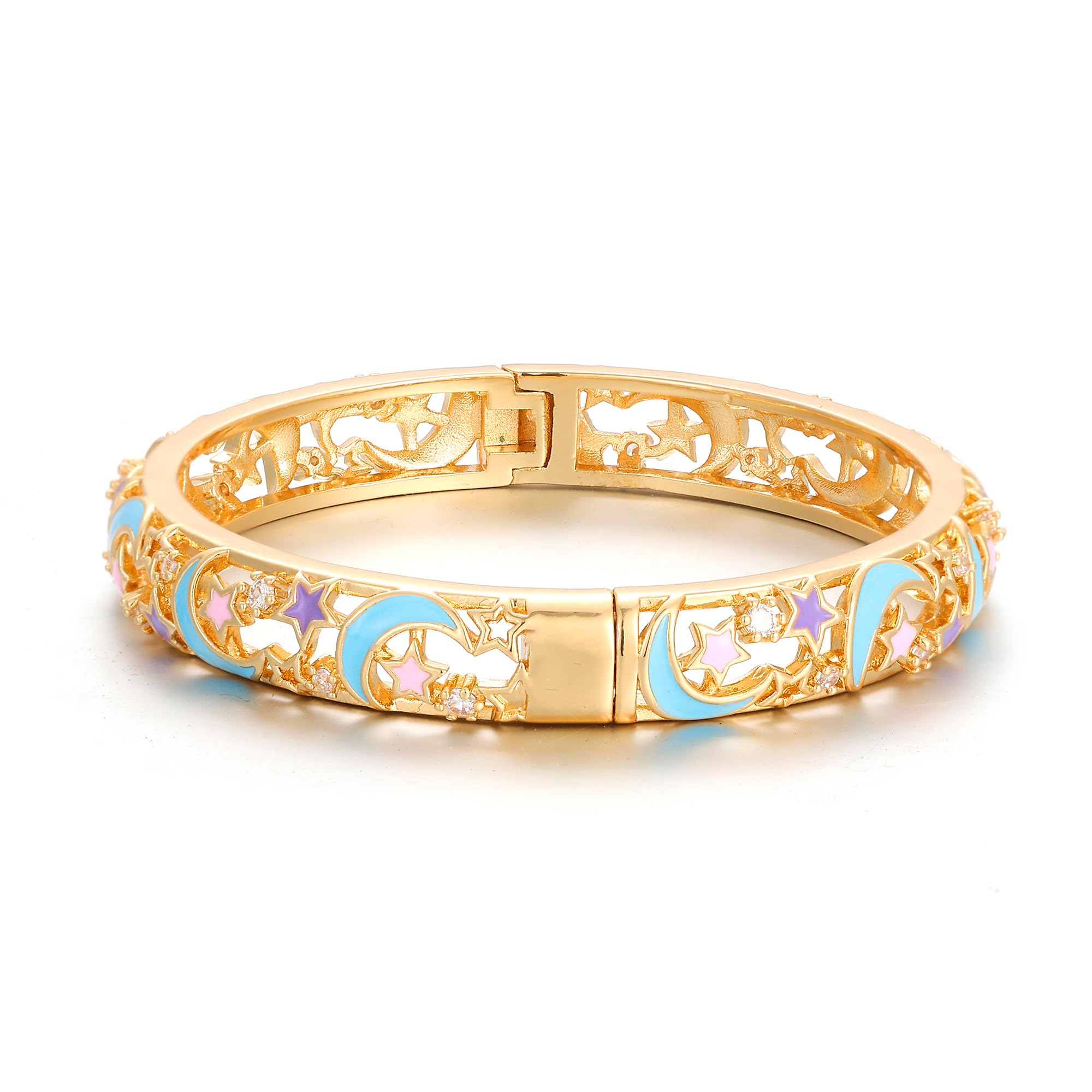 Ethlyn Gifts for little girls Gold Plated Colorful Openable Kids Baby Girls Bangles Bracelets Birthday Gifts for 2years 4 years 5 years old girls