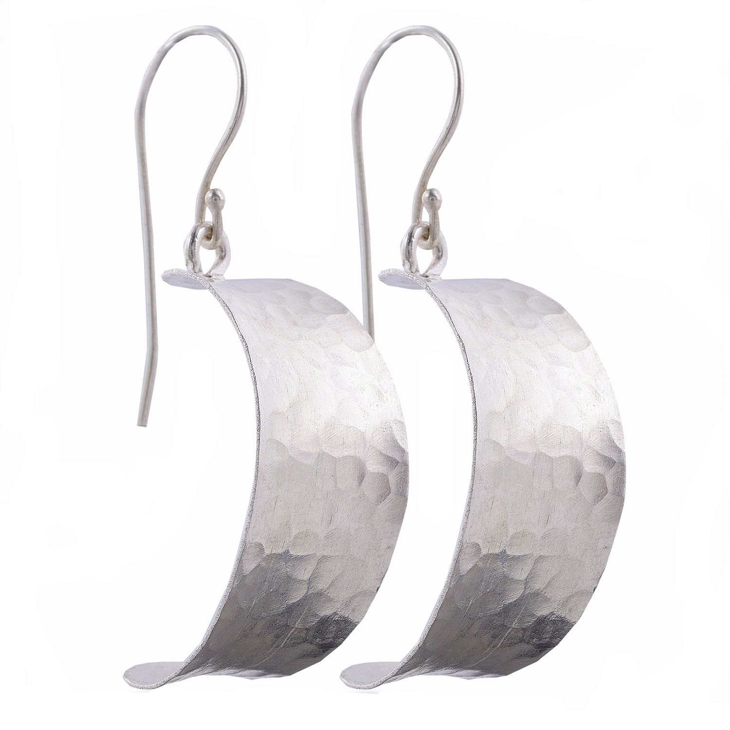 Karen Hill Tribe EarringNice Curvy Hammere Dangle Karen Hill Tribe Design Earring Pure Silver