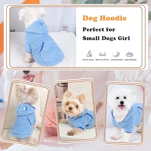 Miniatura 3 de Sudadera con capucha para perro, ropa de invierno para perros pequeños, niños y niñas, sudaderas con capucha para perros para clima frío, abrigos de