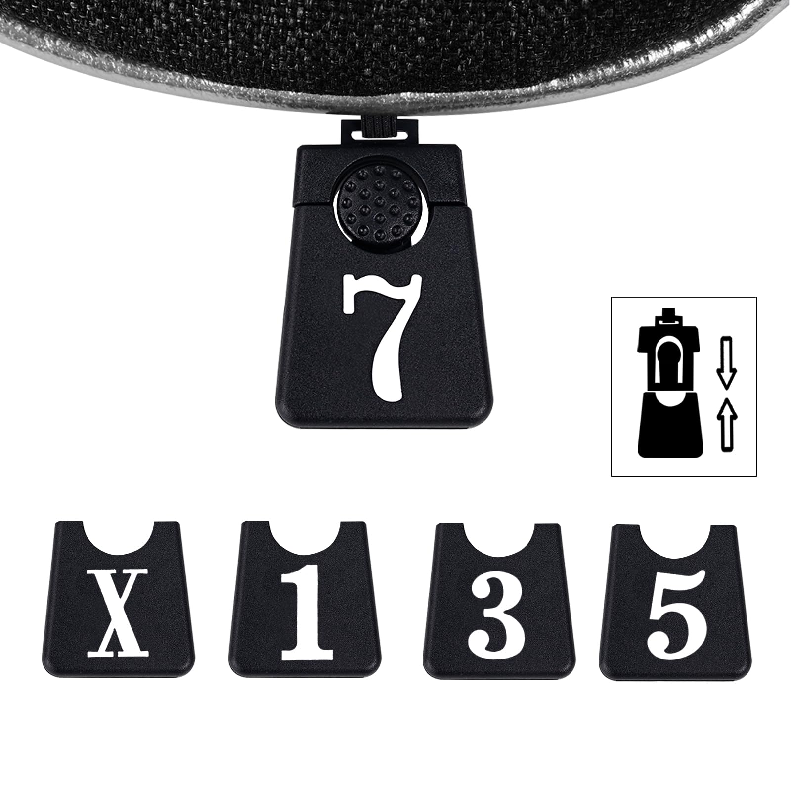 Andux Set di 5 coperture per mazze da golf in nylon, per mazze da golf, 460 cc, con collo lungo