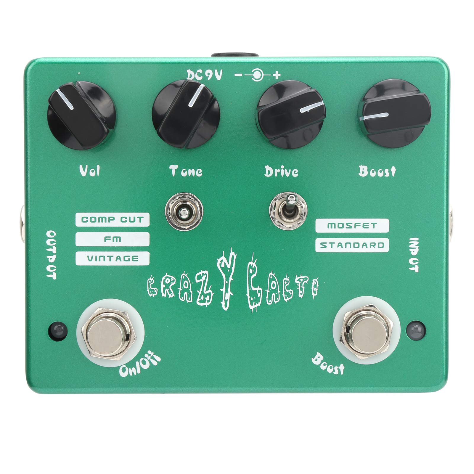 Pedał Przesterowania Gitary Elektrycznej z Trybami Vintage i Clean Boost 4 Pokrętła 2 Przełączniki dla Gitarzystów