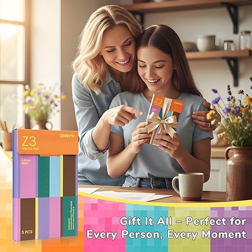 Miniatura 7 de Bolígrafos de gel, 5 bolígrafos de tinta negra de 0.020 in, bolígrafos retráctiles de secado rápido con barril en forma de diamante, bolígrafos de