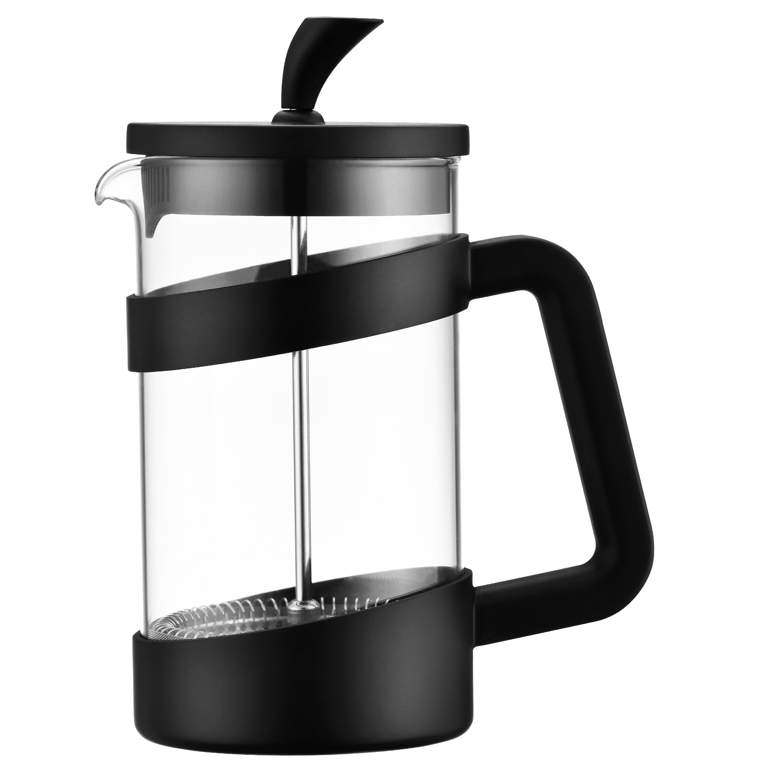 Café Olé Style Cafetera de 350 ml, 1 taza, de plástico y cristal, cafetera de prensa francesa, negro mate VMP-03F