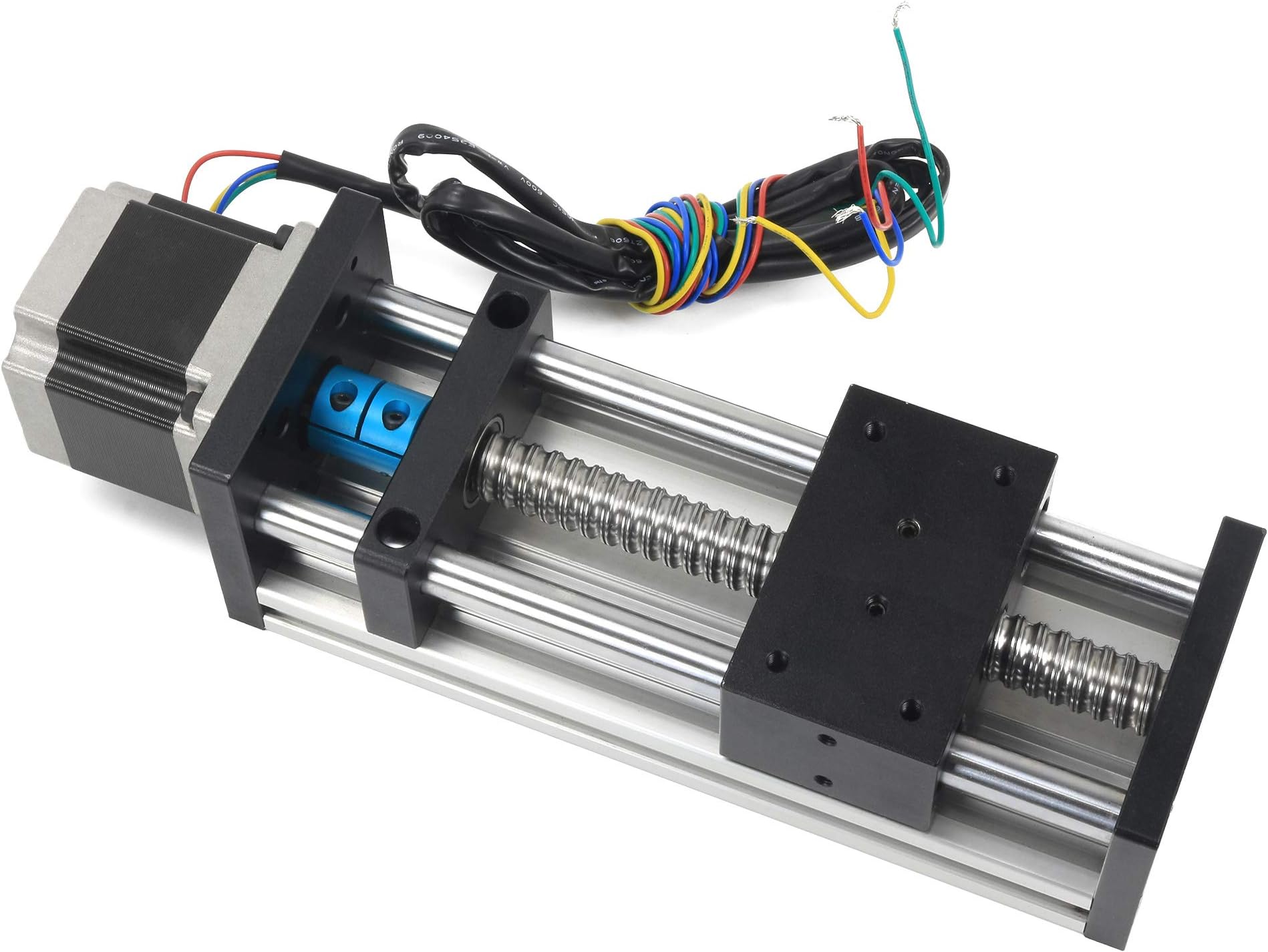 RATTMMOTOR EBX1605 100mm / 3.94" CNC Linear Stage Actuator, Double Optical Axis Linear Slide Rail and 1605 Ball Screw CNC Linear Motion Rail Guide with Nema23 Stepper Motor for DIY CNC Router Machine