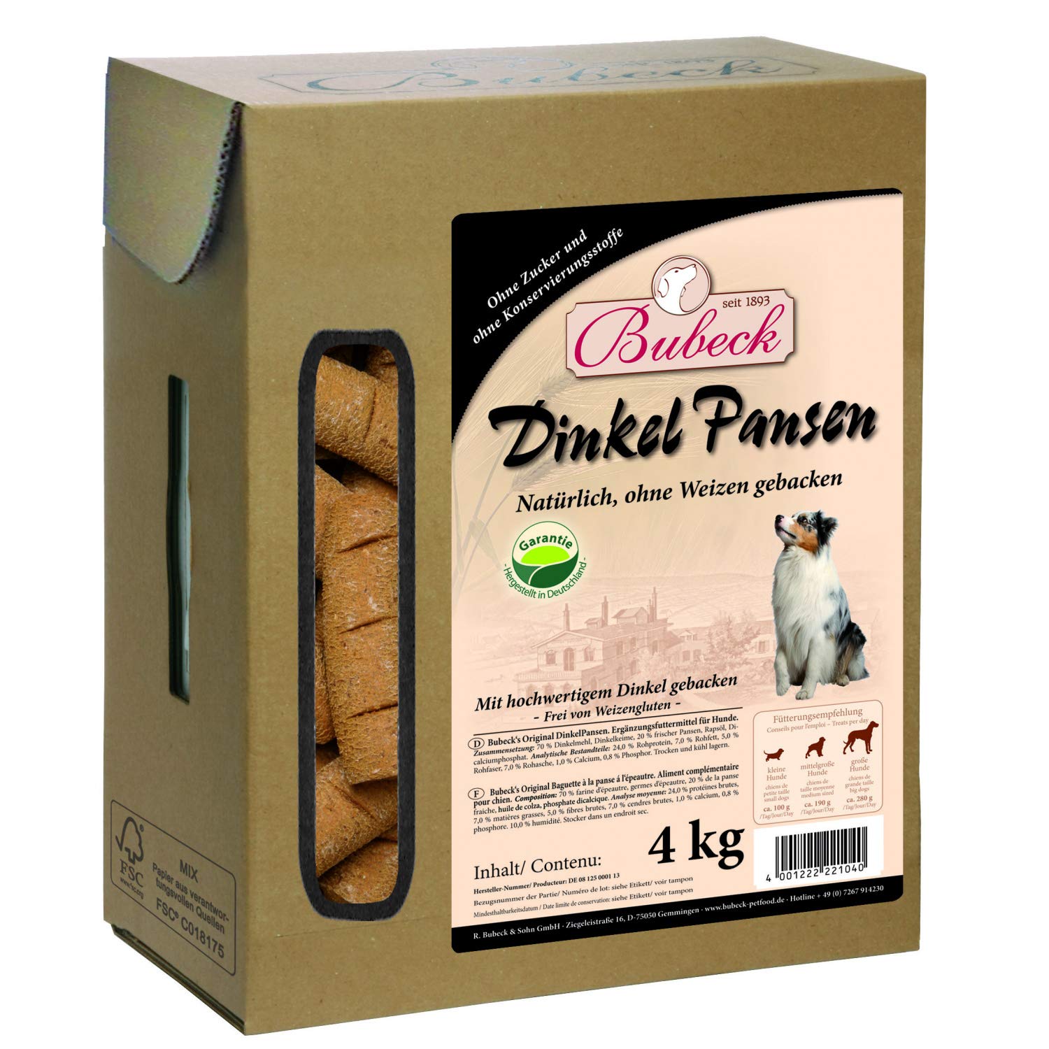 Hundeleckerlies mit Dinkel & Pansen von Bubeck zur Zahnpflege