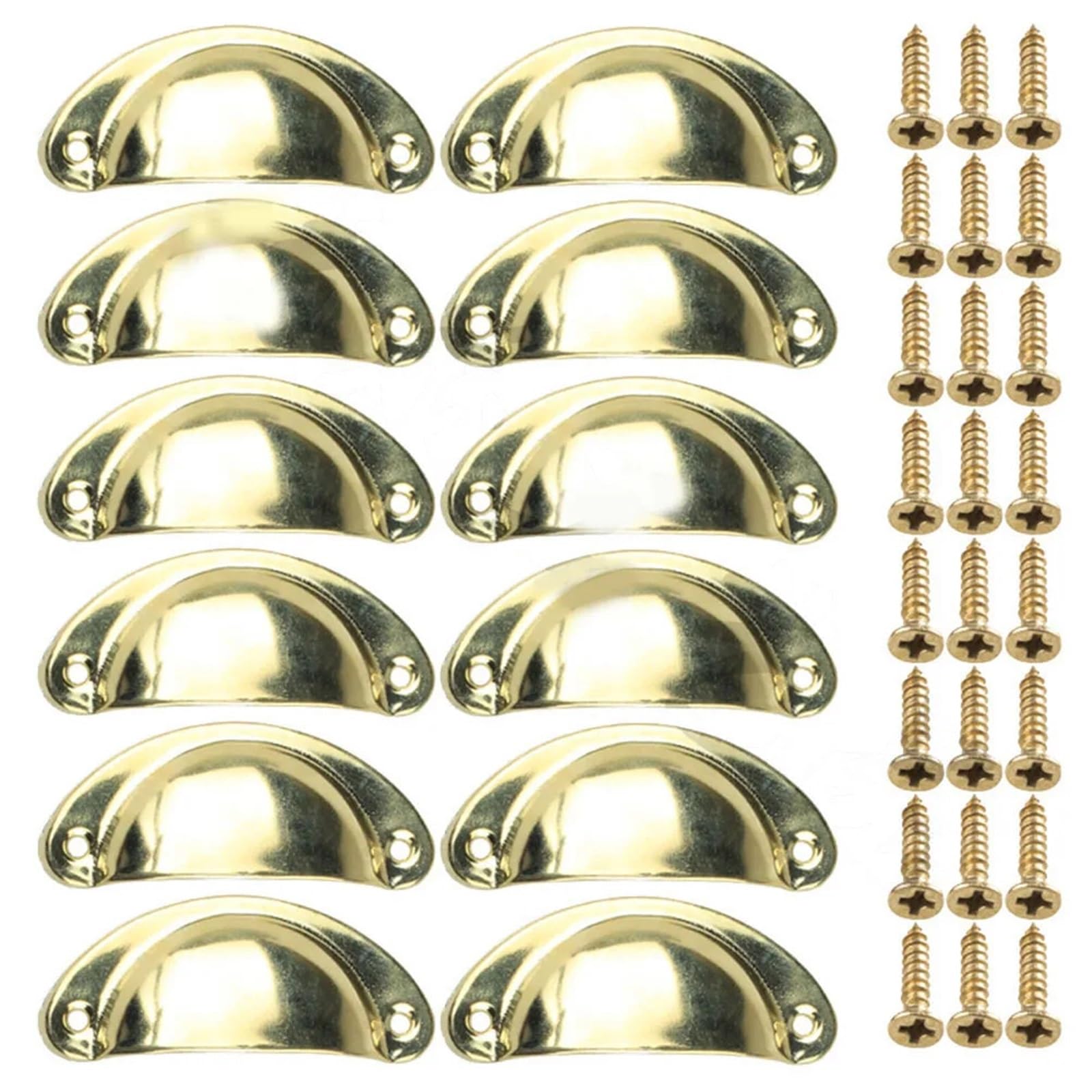 Fagoritime Color 2 Vintage Shell Cup Pull Handles, Iron Semicircle Shell Cup Handles(Color 2)