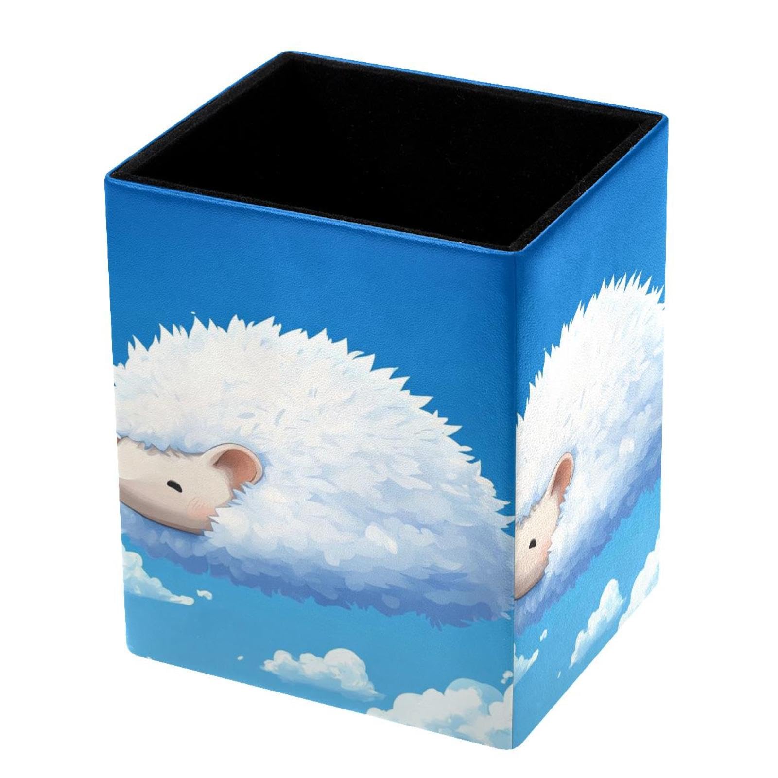 VAPOKF Pencil Holders for Desk, Cute Hedgehog Printed Pen Holders Pen Pot Makeup Brushes Storage Desktop Stationery Supplies Organiser for Home Office