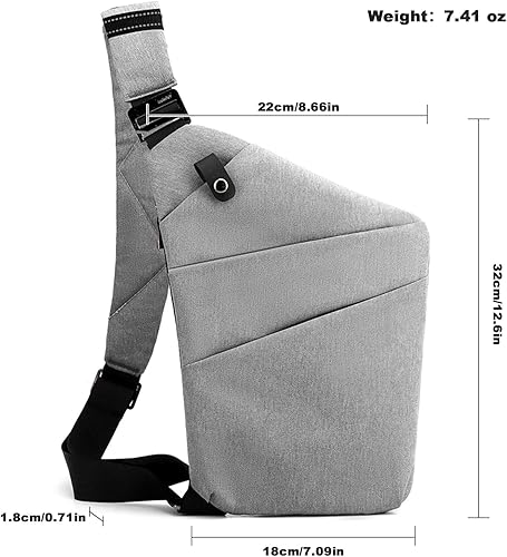 Miniatura 5 de Bolsa de viaje antirrobo, un hombro de gran capacidad, bolsa cruzada para el pecho, bolsas ligeras para deportes de viaje