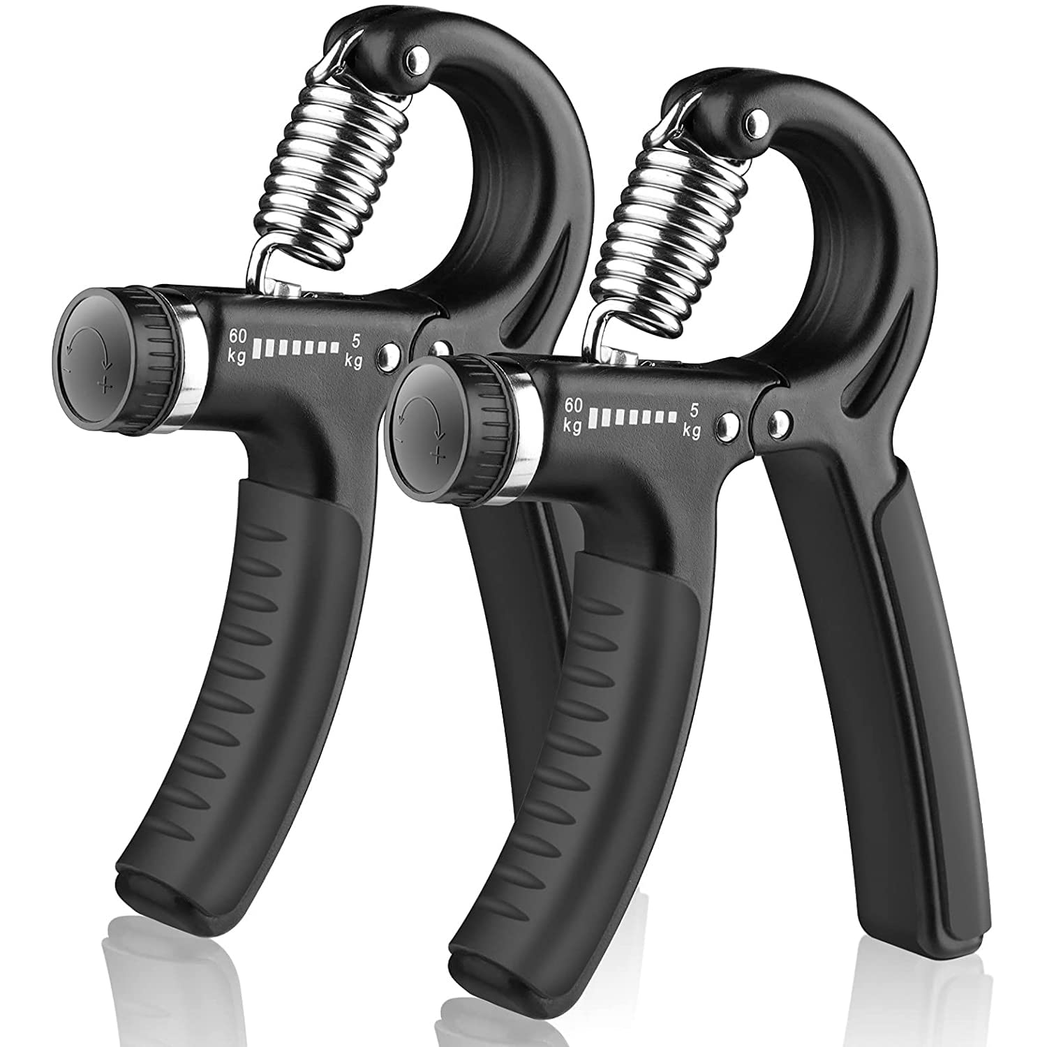 Arabest Grip Strength Trainer, 2 Pack Adjustable Resistance 5-60kg Hand Grip Strengthener, Non-Slip Forearm Strengthener, Grip Hand Strengthener for Muscle Building and Injury Recovery