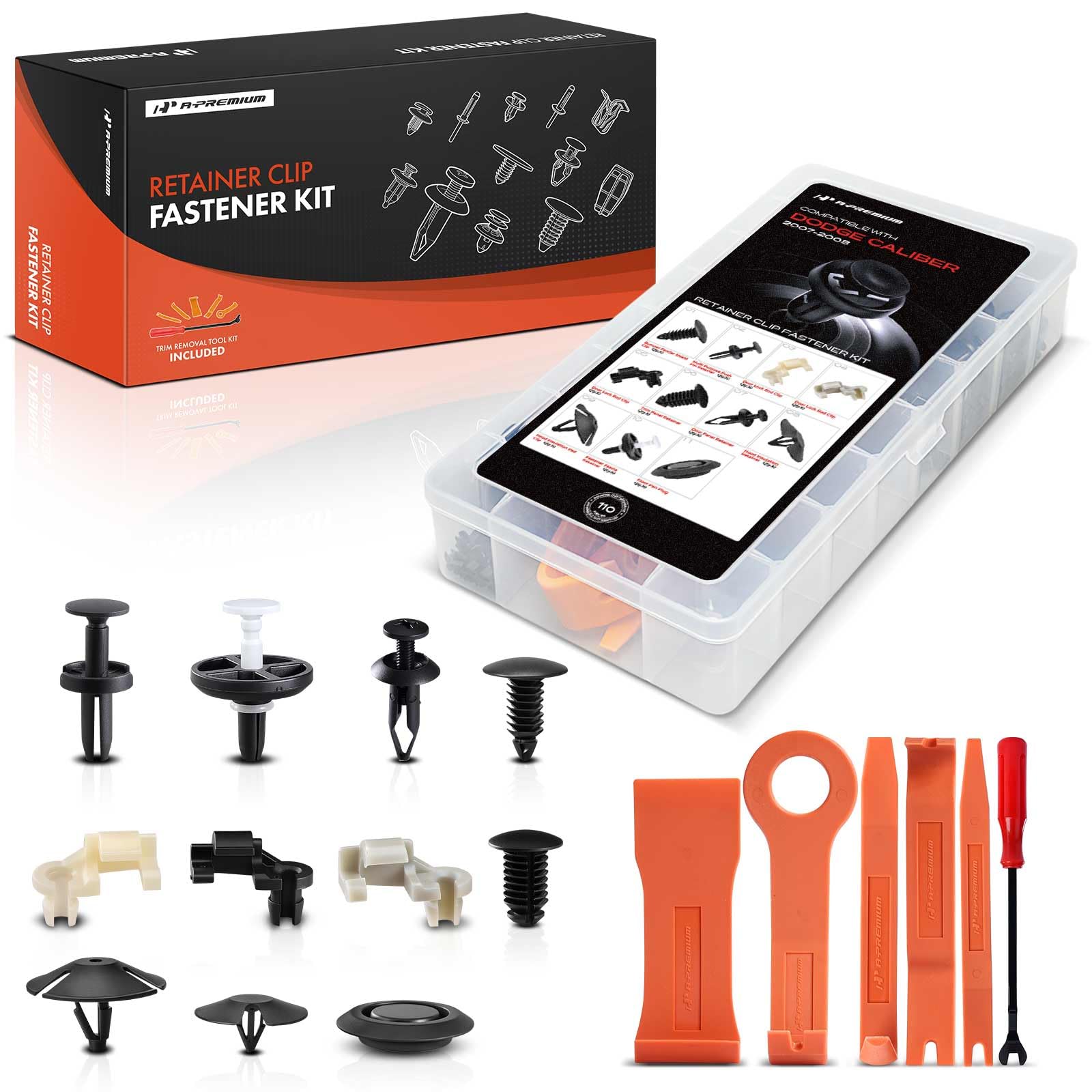 A-Premium 110PCS Retainer Clip Kit Compatible with Dodge Caliber 2007-2008