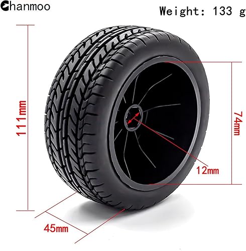 Miniatura 2 de Ruedas y neumáticos para camión de campo corto 110 a control remoto con neumáticos hexagonales de 0.472 in escala 110 para 110 RC Off-Road Car
