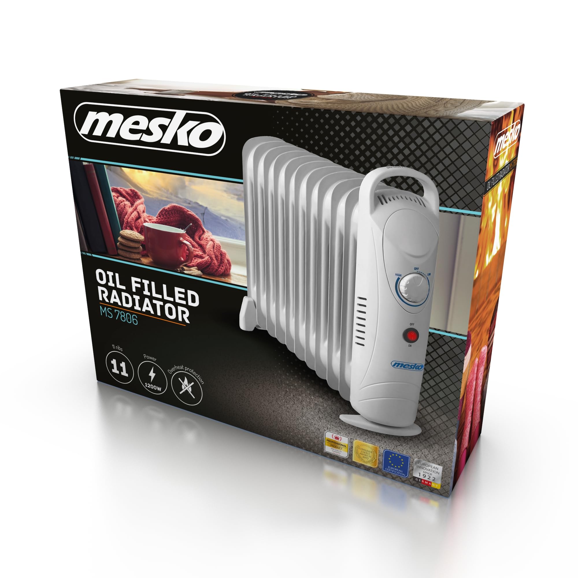 Mesko MS7806 stufetta elettrica Stufetta a olio Interno Bianco 1200 W