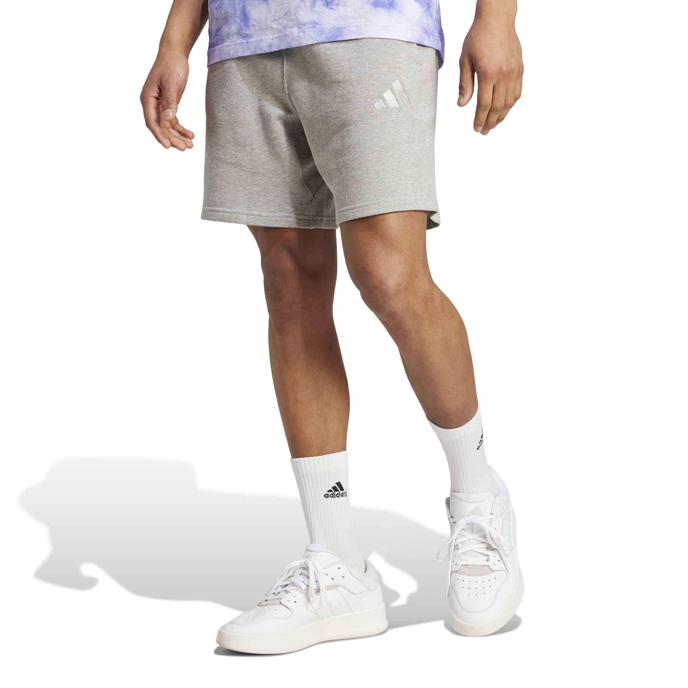adidas Men's All SZN French Terry Shorts, Medium Grey Heather, XS