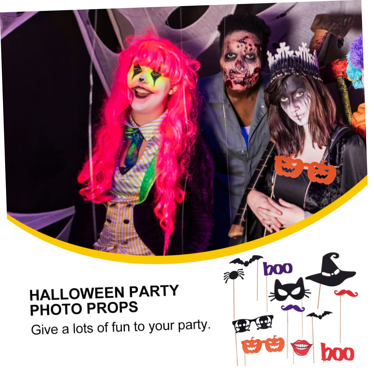 Amazon | CIMAXIC ハロウィン フォトブース小道具セット 26個 ES