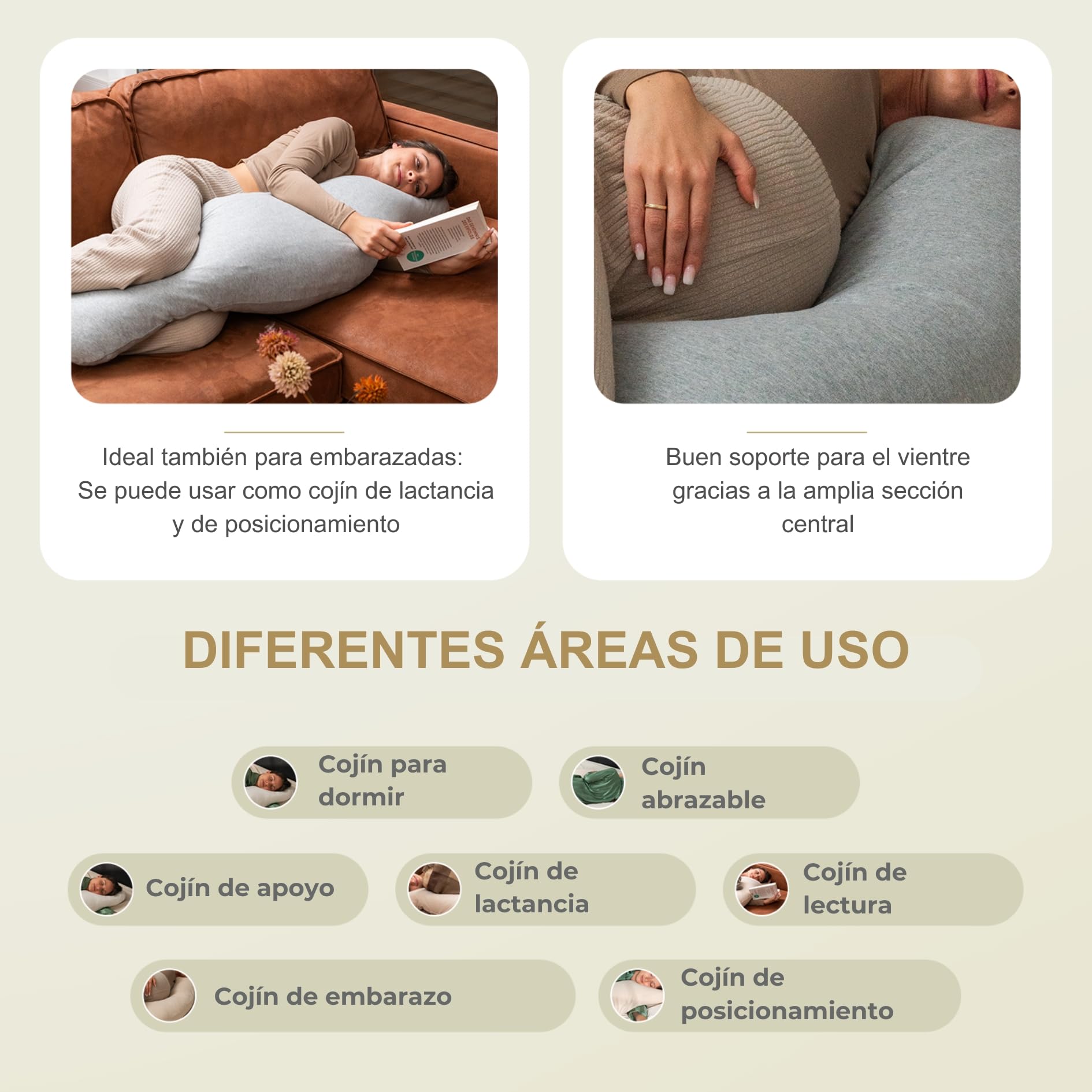 Almohada ergonómica para dormir de lado, alivia los hombros, la espalda y la cadera, rellenable individualmente, para todas las personas que duermen de lado y mujeres embarazadas, 100%