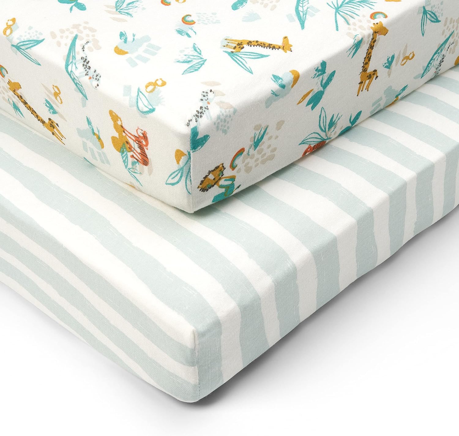 Tutti Bambini Run Wild Cot Bed Fitted Sheets Cotton 2 Pack - 140X70cm