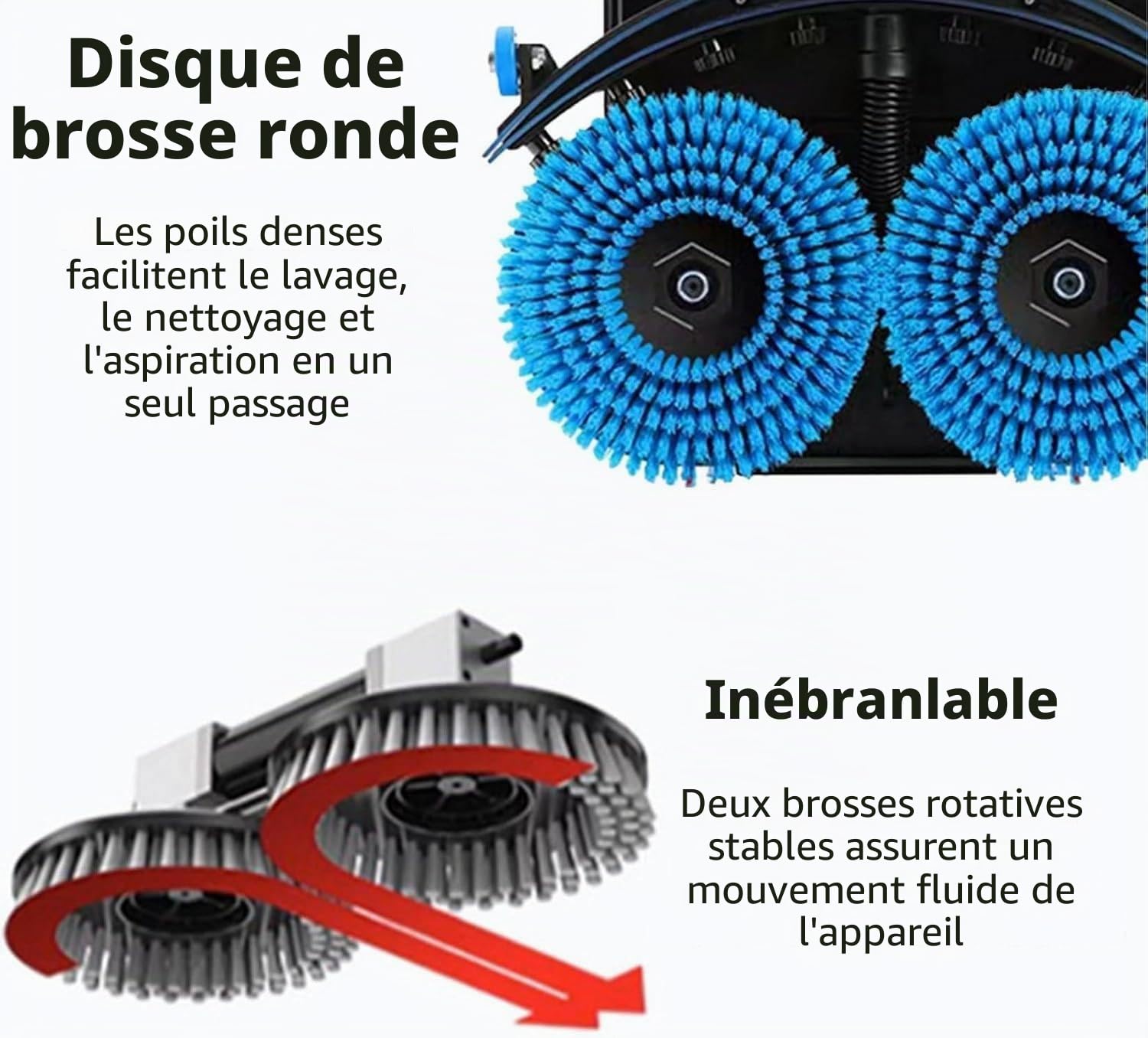 Machine de Polissage de sols multifonctionnelle, autolaveuse de sols Commerciale, Mini-Machine de Nettoyage de sols, autolaveuse-sécheuse Manuelle, Rotation à 360°,autopropulsée Grey