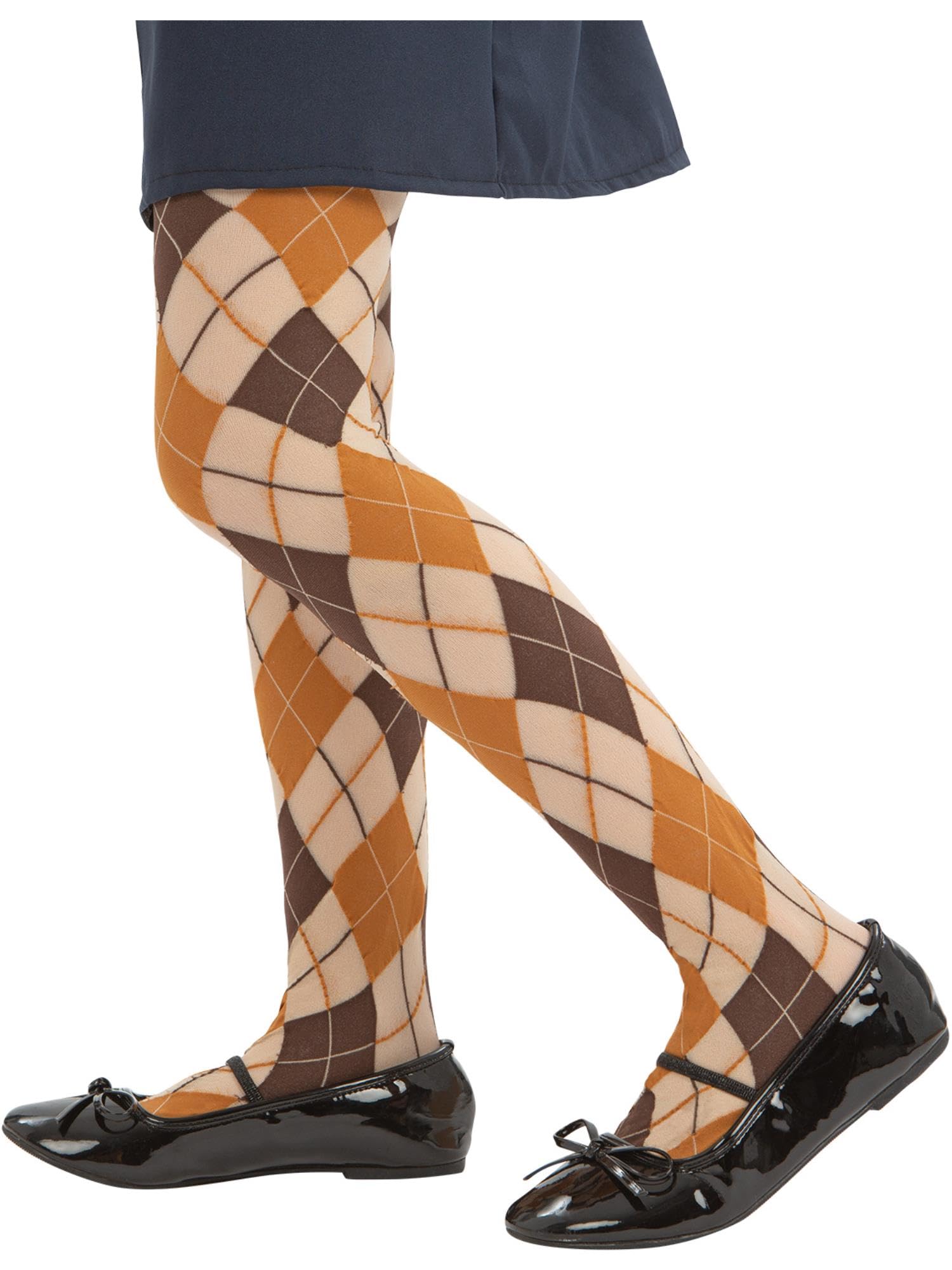 Smiffys Tights, Evacuee Size 6-12, Girls Fancy Dress, Child Dress Up Accessories