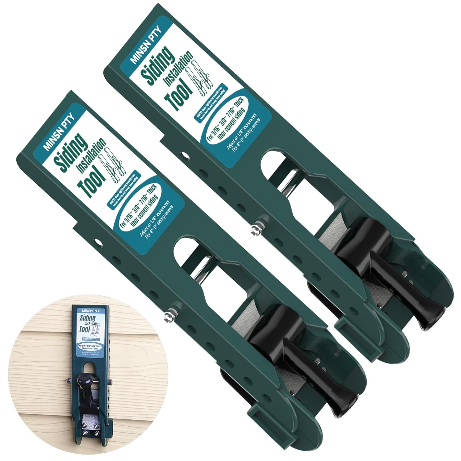 Upgraded Siding Installation Tools for 5/16-Inch, 3/8-Inch, 7/16-Inch Fiber Cement Lap Siding – Gauge With Adjustable Reveals, Polycarbonate Body, 2 Packs