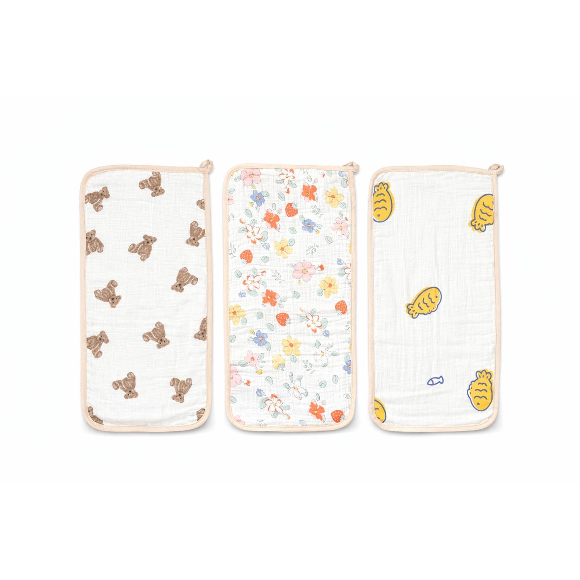 Hi Mom Baby Burp Cloth Set of 3 Muslin Cotton Burpy Bibs for Newborn Babies Ultra Soft Absorbent Feeding Shoulder Cloth Reusable Spit Up Cloths Baby Essentials for Boys Girls - Cream Color 4-image-48